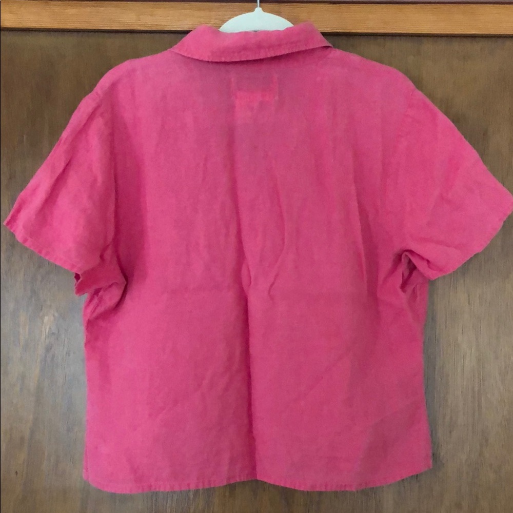 Flax Vibrant Pink Linen Blouse - Picture 7 of 7